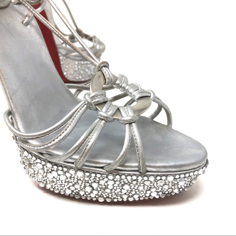 ✨LOUBOUTIN✨ OMG!! Strass Silver “Discolilou”  37.5 - Picture 7 of 8